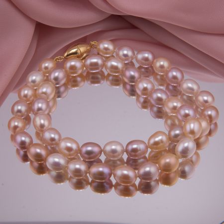 Damenkette Multicolor Perlen Tropfenform